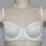 Felina 5894 Harlow Sheer Lace Full Busted Demi Underwire Bra 34DD White NWT - Better Bath and Beauty