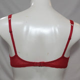 Gap Body Lace Trimmed Mesh Covered T-Shirt Underwire Bra 36D Red - Better Bath and Beauty