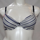 Maidenform 7959 One Fabulous Fit Demi Underwire Bra 36D Navy Blue Stripes NWT - Better Bath and Beauty