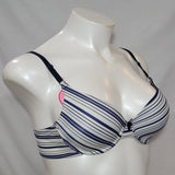 Maidenform 7959 One Fabulous Fit Demi Underwire Bra 36D Navy Blue Stripes NWT - Better Bath and Beauty