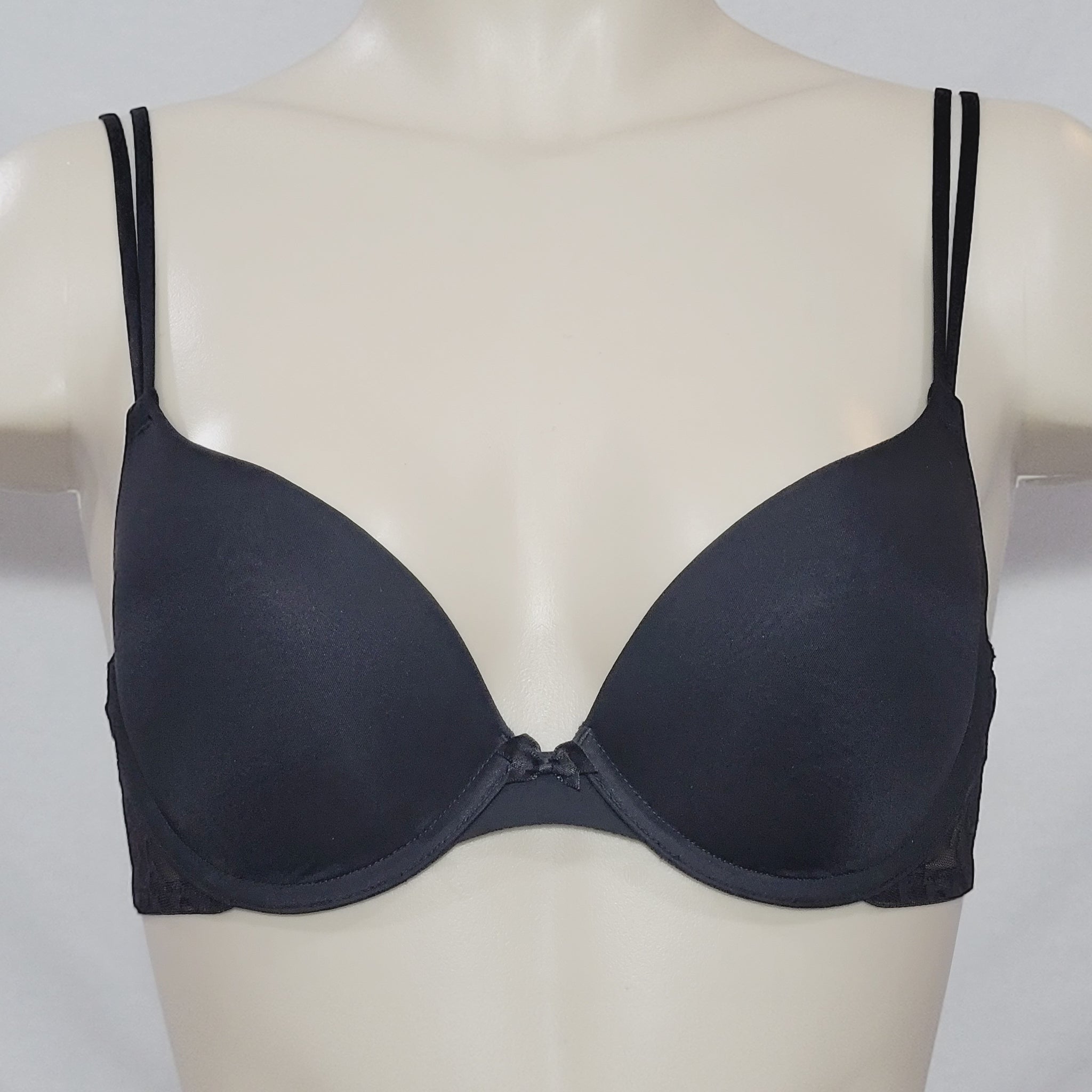DKNY Super Glam Add 2 Cup Sizes Push Up Bra 458111 in Black