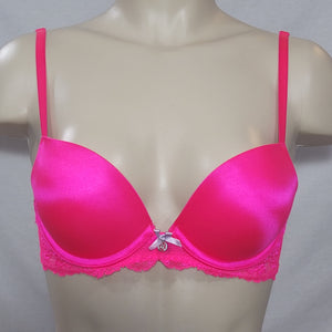 Victoria's Secret Body by Victoria Unlined Demi Bra 34C Hot Pink Lace  Underwire