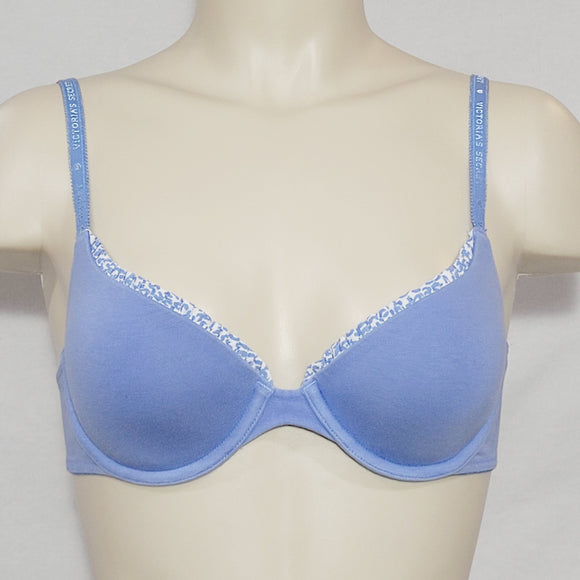 Victoria's Secret 94% Cotton LINED Demi Underwire Bra 32C Blue - Better Bath and Beauty