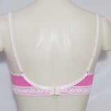 Victorias Secret 83% Cotton Lace Trimmed Demi Underwire Bra 34C Pink & White - Better Bath and Beauty