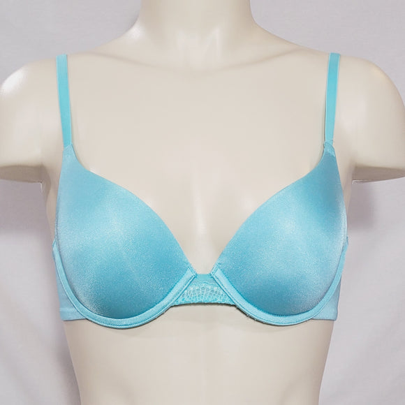 Lily of France 2175175 Extreme Lacy Looks Push Up Underwire Bra 34A Simply Aqua - Better Bath and Beauty