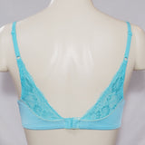 Lily of France 2175175 Extreme Lacy Looks Push Up Underwire Bra 36B Simply Aqua - Better Bath and Beauty