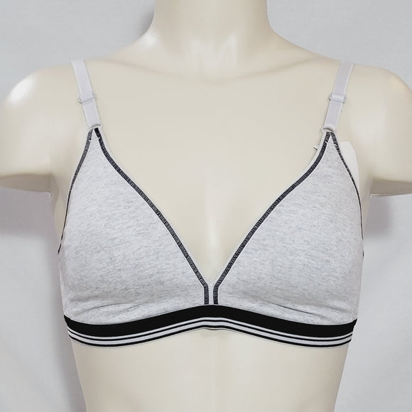 Hanes HC47 Cotton Stretch Wire Free T-Shirt Bra 34A Gray & Black NWT - Better Bath and Beauty