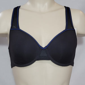b.tempt'd 953199 by Wacoal b.active Underwire Sports Underwire Bra 30DD Black with Blue Trim - Better Bath and Beauty