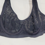 Gilligan & O'Malley Velour & Mesh Unlined Wired Bralette Bra XL X-LARGE Black - Better Bath and Beauty