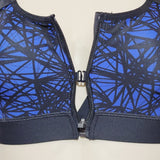 Champion N9643 Power Shape Max Zip Front Wire Free Sports Bra XS X-SMALL Black Blue - Better Bath and Beauty