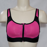 Champion N9643 Power Shape Max Zip Front Wire Free Sports Bra XS Pink & Black - Better Bath and Beauty