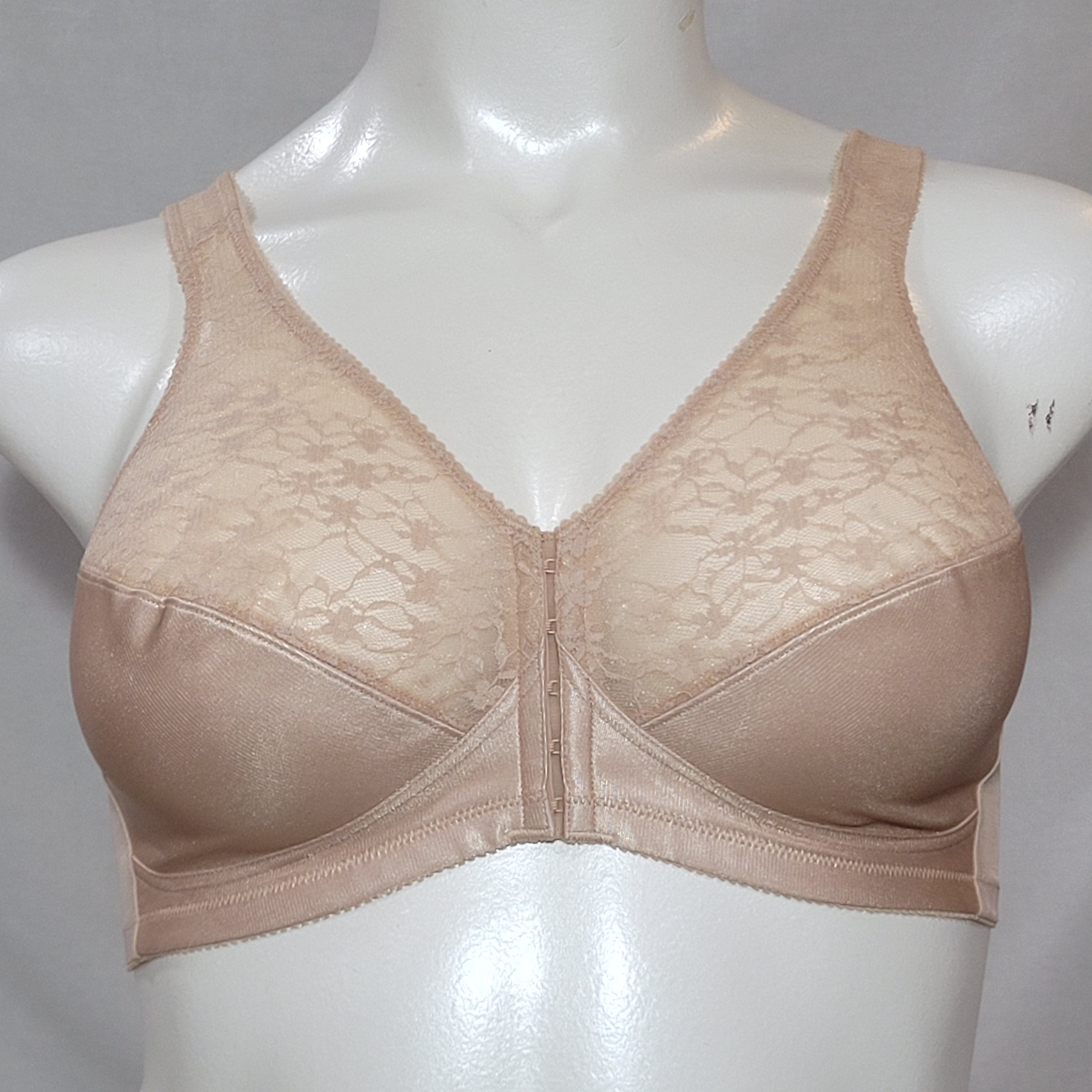 Just My Size Easy-On Front Close Wirefree Bra Nude 48DD Women's 