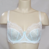 Jezebel 10035 Sylvia Unlined Lace UW Bra 32DD White & Blue - Better Bath and Beauty