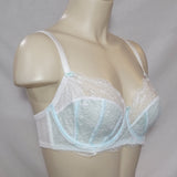 Jezebel 10035 Sylvia Unlined Lace UW Bra 32DDD White & Blue - Better Bath and Beauty