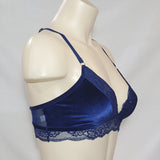 Gilligan & O'Malley Velvet and Lace Bralette Size XS X-SMALL Nighttime Blue - Better Bath and Beauty