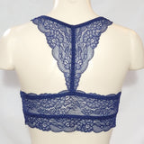 Gilligan & O'Malley Lace Racerback Wire Free Bralette LARGE Nighttime Blue - Better Bath and Beauty