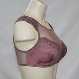 Gilligan & O'Malley Cap Sleeve High Neck Lace Bralette Wire Free Brown Rose MEDIUM - Better Bath and Beauty