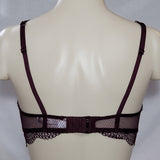 Gilligan & OMalley Semi Sheer Lace Underwire Bralette Size SMALL Boysenberry Red NWT - Better Bath and Beauty