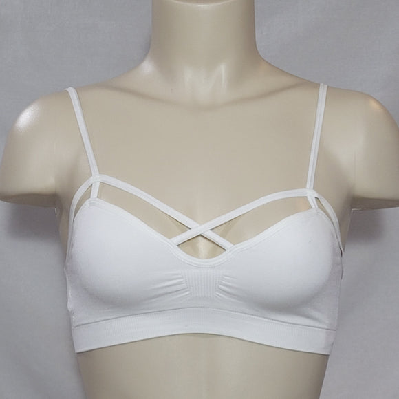 Xhilaration Wire Free Cut-Out Strappy Bralette Size XS X-SMALL White NWT - Better Bath and Beauty