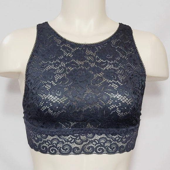 Xhilaration Wire Free High Neck Crossback Lace Bra Bralette SMALL Black NWT - Better Bath and Beauty