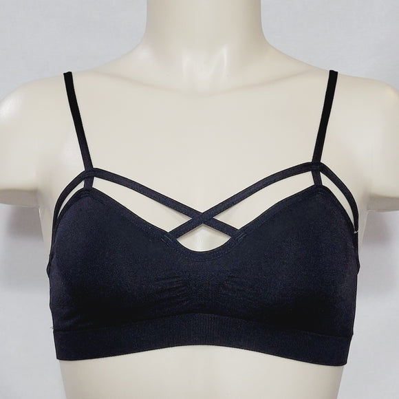 Xhilaration Wire Free Cut-Out Strappy Bralette Size XS X-SMALL Black NWT - Better Bath and Beauty
