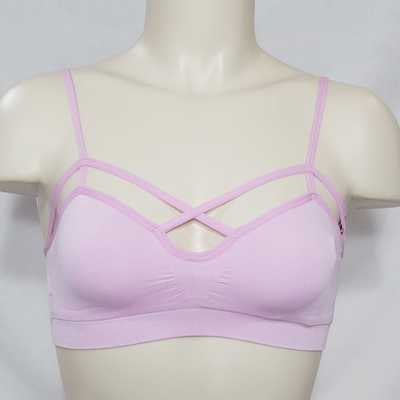 Xhilaration Wire Free Cut-Out Strappy Bralette Bra Size MEDIUM Pink Violet - Better Bath and Beauty