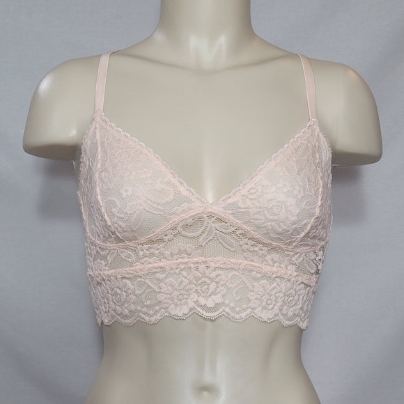 Xhilaration Wire Free Racerback Sheer Lace Bralette MEDIUM Feather Peach NWT - Better Bath and Beauty