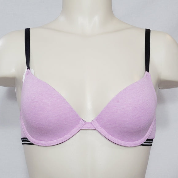 Xhilaration Perfect Cotton T-Shirt Lightly Lined Convertible Underwire Bra 32AA Heather Violet - Better Bath and Beauty