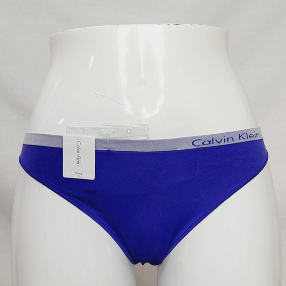 Calvin Klein QD3544 Pure Seamless Thong SMALL Cobalt Blue & Gray NWT - Better Bath and Beauty