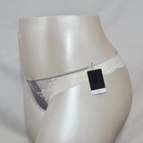 Calvin Klein QF1988 CK Black Enamored Lace Thong LARGE Winter Mist Mauve NWT - Better Bath and Beauty