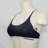 Joe Boxer Logo Band Racerback Wire Free Wireless Sports Bra Size LARGE Black & White - Better Bath and Beauty