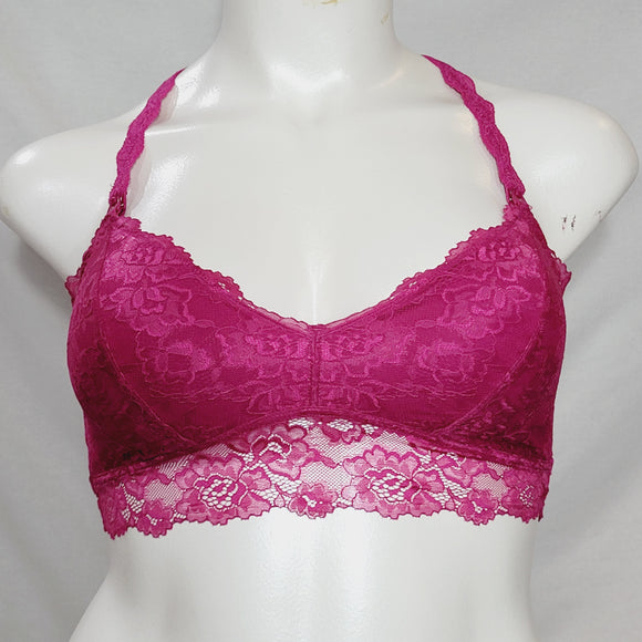 Gilligan & O'Malley Cap Sleeve High Neck Lace Bralette Wire