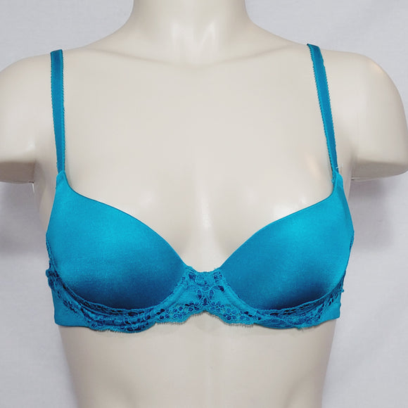 Lily of France 2175220 Lily Of France Sensational Lace Push Up UW Bra 32A Teal - Better Bath and Beauty