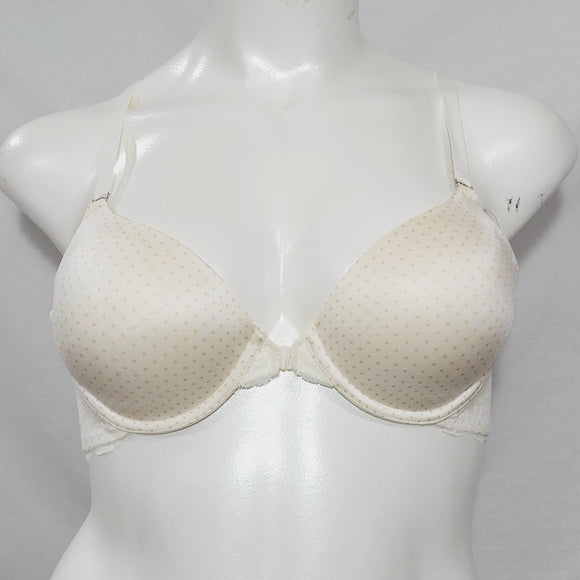 Maidenform 7112 Front Close Lace Trim Underwire Bra 38C Ivory with Nude Dots - Better Bath and Beauty