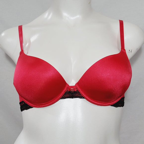 Lily of France 2177101 Your Perfect T-shirt Underwire Bra With Lace 36C Red NWT - Better Bath and Beauty