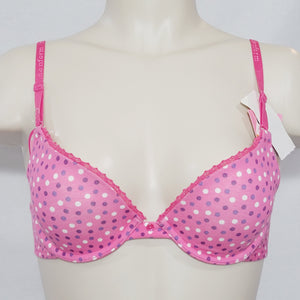 Maidenform 9279 Cotton Signature Push Up Underwire Bra 36B Pink Dots NWT DISCONTINUED - Better Bath and Beauty