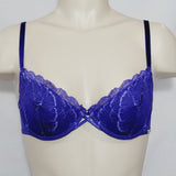 Calvin Klein F3621 Lace Nightingale Demi Underwire Bra 36B Blue - Better Bath and Beauty