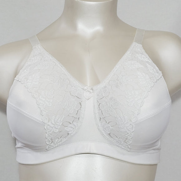 Exquisite Form 2526 Comfort Band Wire Free Lace Trim Bra 40D White NWOT - Better Bath and Beauty