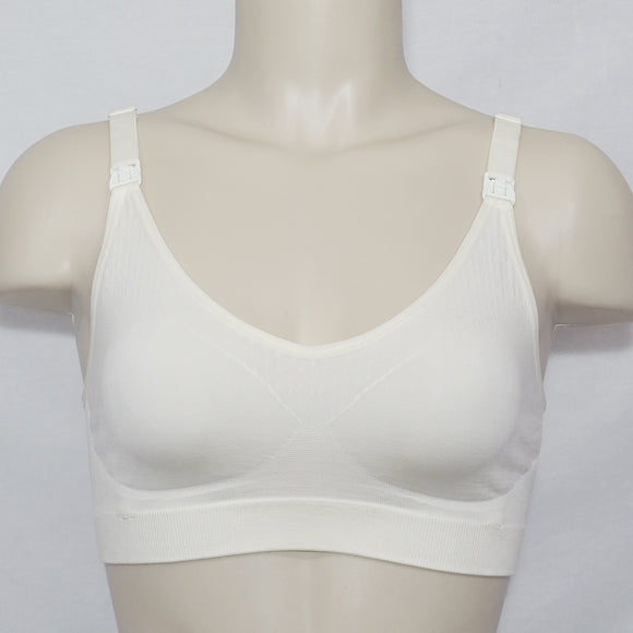 Medela Basics Collection Seamless Maternity Nursing Wire Free Bra Size LARGE Ivory NWT - Better Bath and Beauty