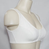 Dr. Rey's Shapewear 90% Cotton Front Close Wire Free Bra MEDIUM White NWOT - Better Bath and Beauty