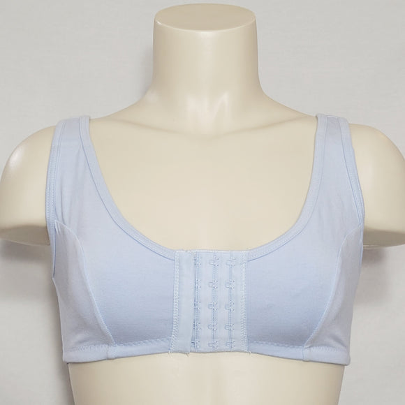 Dr. Rey's Shapewear 90% Cotton Front Close Wire Free Bra SMALL Blue NWT - Better Bath and Beauty