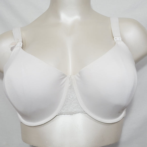 Gilligan O'Malley 88% Cotton Nursing Maternity Lace Trim UW Bra 42DD White NWT - Better Bath and Beauty