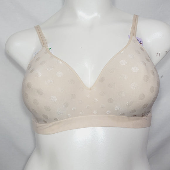 Hanes HU08 HP08 G260 Wire Free Soft Cup Bra LARGE Nude DOTS NWT - Better Bath and Beauty