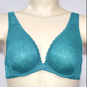Xhilaration Unlined T-Shirt Lace Underwire Bra 32B Teal Green - Better Bath and Beauty