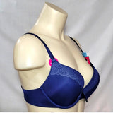 Lily of France 2175300 Smooth & Sleek Push Up Underwire Bra 34A Navy Blue NWT - Better Bath and Beauty