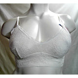 2PK Lily Of France 2179106 Sensational Lace Wire Free Bralettes Bralette Bra LARGE Nude & White Lace - Better Bath and Beauty