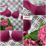 DKNY 458272 Heritage Logo Push Up Underwire Bra 34D Bordeau Disco Pink - Better Bath and Beauty