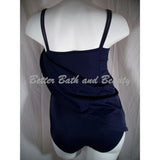 A Shore Fit Bow Trimmed Empire One Piece Swim Suit Swim Dress Size 8 Navy Blue - Better Bath and Beauty
