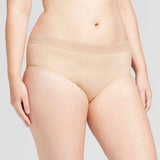 Ava & Viv Plus Size Laser Cut No Show Hipster Panty 1X Honey Beige - Better Bath and Beauty