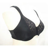 Bali 3372 Semi Sheer Star Lace Divided Cup Underwire Bra 34D Black - Better Bath and Beauty